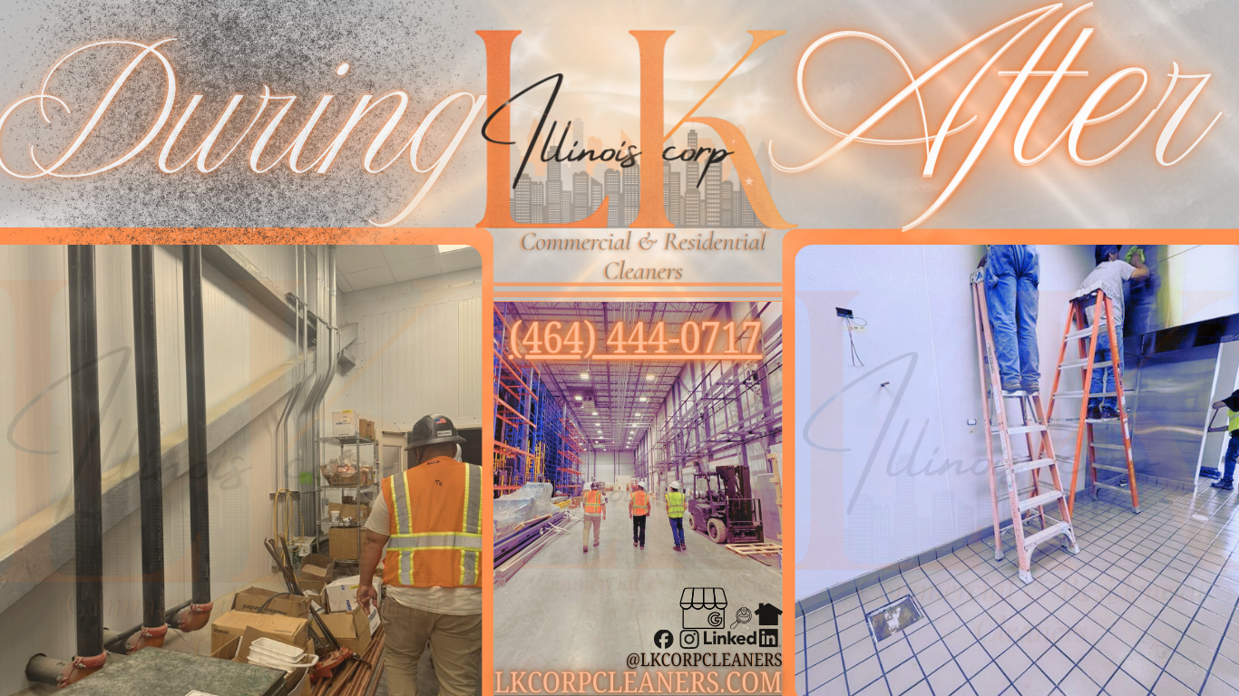 Chicago, IL (West Loop) – A Fulton Market warehouse gets a top-to-bottom clean by LK Corp Cleaners, proving even industrial spaces can shine like new.